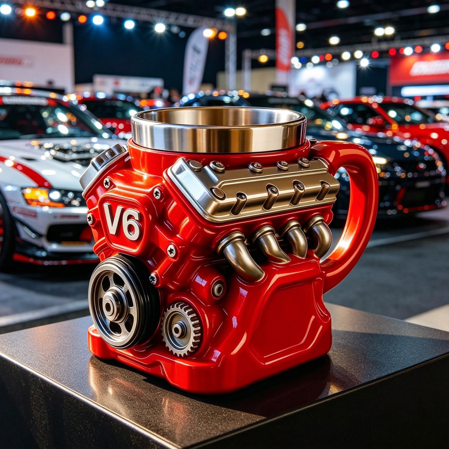 Kubek w kształcie silnika V8/V6 | kreatywny kubek do kawy w stylu mechanicznym | idealny prezent dla fanów motoryzacji