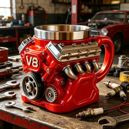 Kubek w kształcie silnika V8/V6 | kreatywny kubek do kawy w stylu mechanicznym | idealny prezent dla fanów motoryzacji