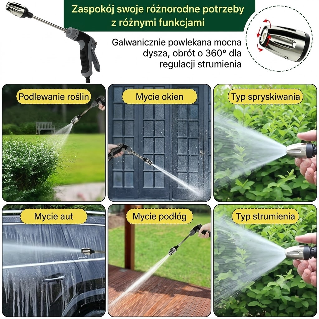 Wydajna myjka ciśnieniowa – idealny pomocnik do czyszczenia domu, samochodu i ogrodu, szybko usuwa wieloletni brud.