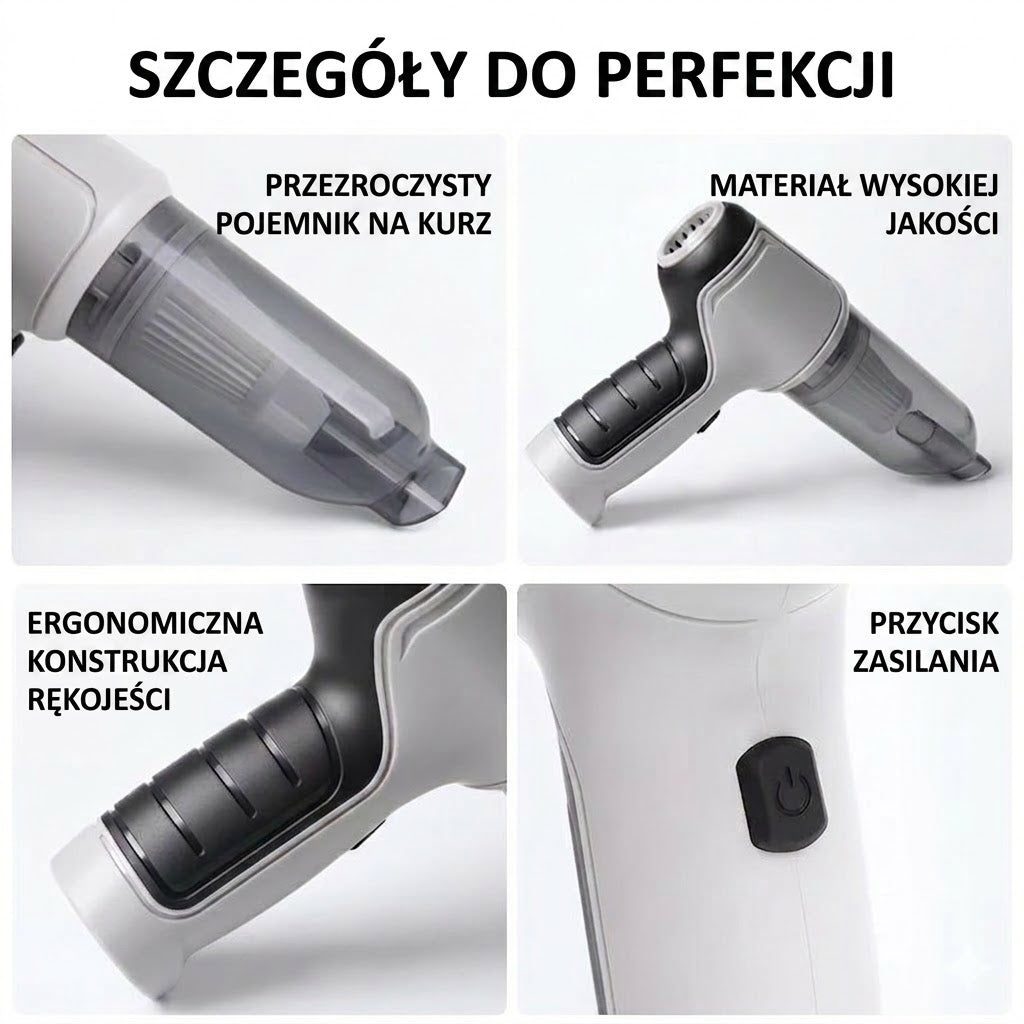 ⚡ Bezprzewodowy ręczny odkurzacz o dużej mocy ssania – idealny pomocnik do domu i samochodu