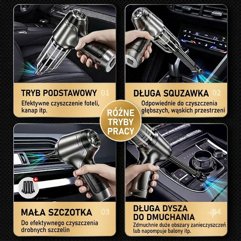⚡ Bezprzewodowy ręczny odkurzacz o dużej mocy ssania – idealny pomocnik do domu i samochodu