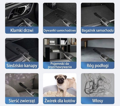 ⚡ Bezprzewodowy ręczny odkurzacz o dużej mocy ssania – idealny pomocnik do domu i samochodu