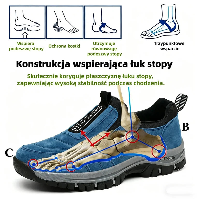 Wodoodporne i wygodne buty ortopedyczne dla mężczyzn, idealne do chodzenia i turystyki