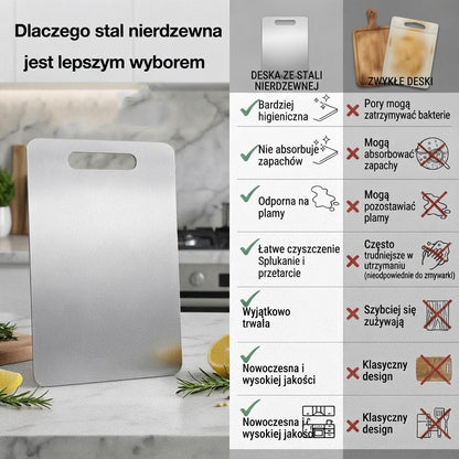Premiumowa deska kuchenna z bezpiecznego materiału do kontaktu z żywnością – higieniczna, wytrzymała i łatwa w czyszczeniu