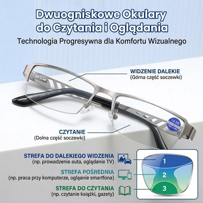 Pomaga seniorom widzieć wyraźniej — inteligentne okulary z zoomem i automatycznym ustawianiem ostrości zapewniają wyraźny obraz z bliska i z daleka.
