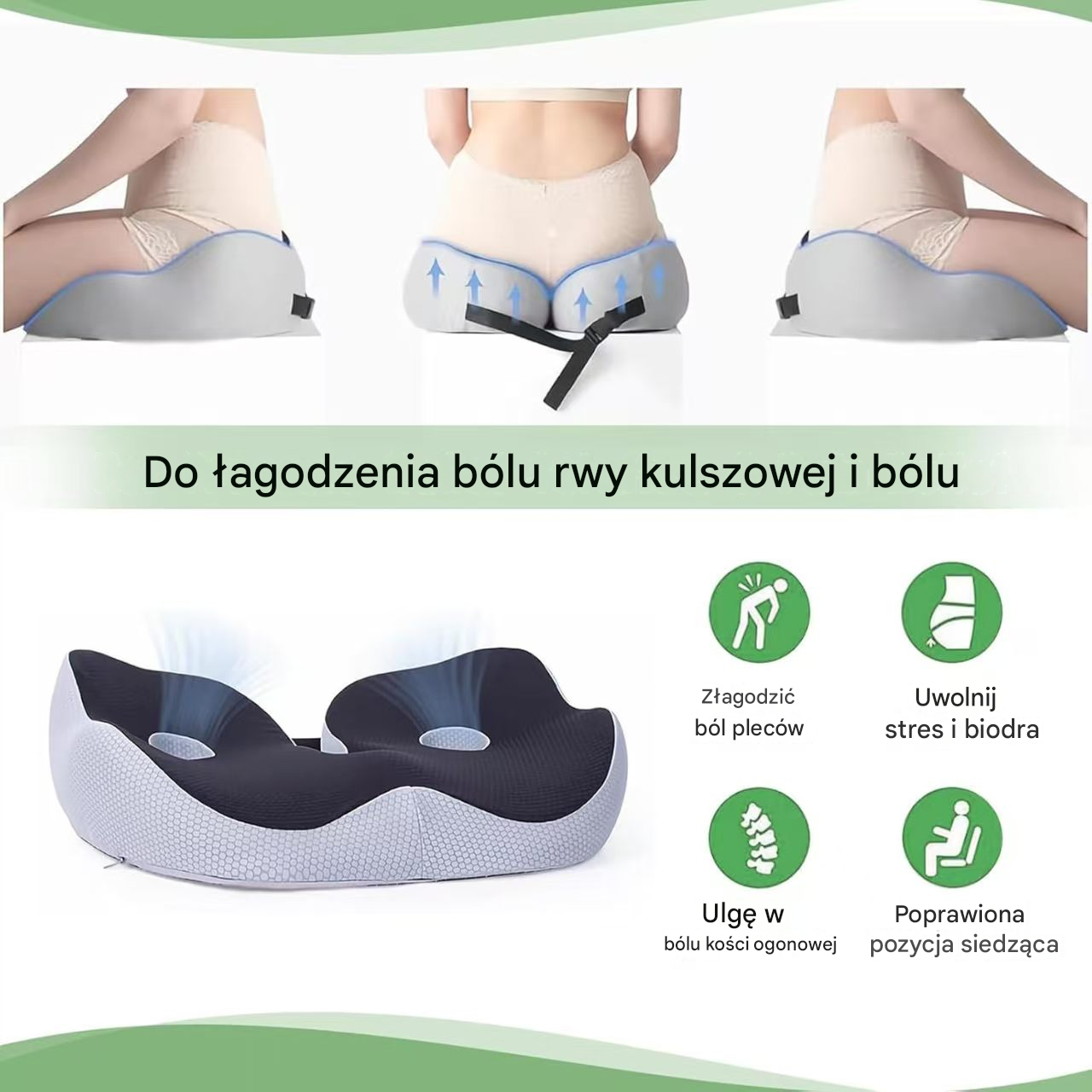👉 Poduszka do siedzenia z pianki memory — ergonomiczna poduszka zapewniająca codzienny komfort